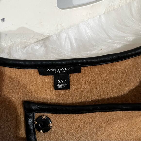 NEW Ann Taylor Wool Two Tone Asymmetrical Academia Blazer Sweater Jacket XSP - Picture 11 of 16